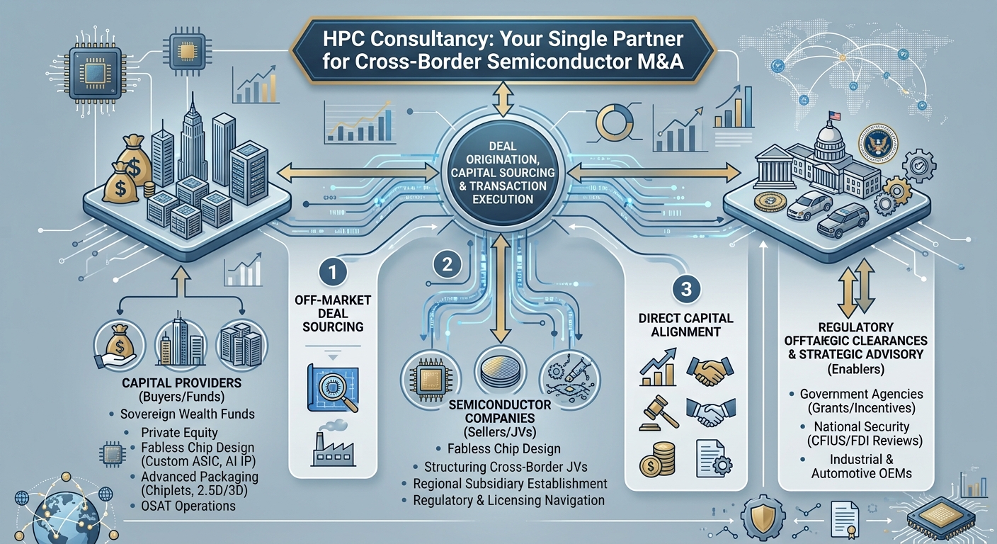 HPC Consultancy is Your Single Partner for Deal Origination, Capital Sourcing, and Transaction Execution for Cross-Border Semiconductor M&A